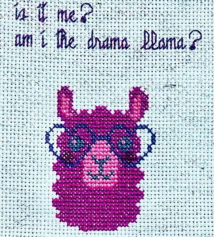 drama llama cross stitch